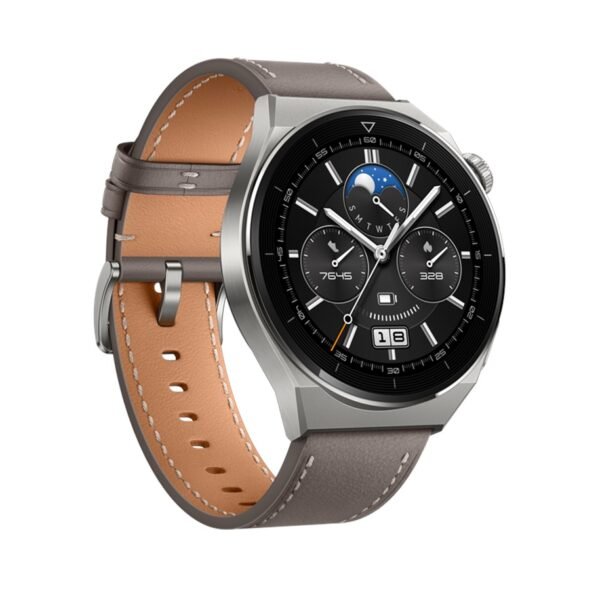 Huawei Klocka GT3 Pro 46mm Active smartklocka- Titanfodral med svart fluorelastomerrem