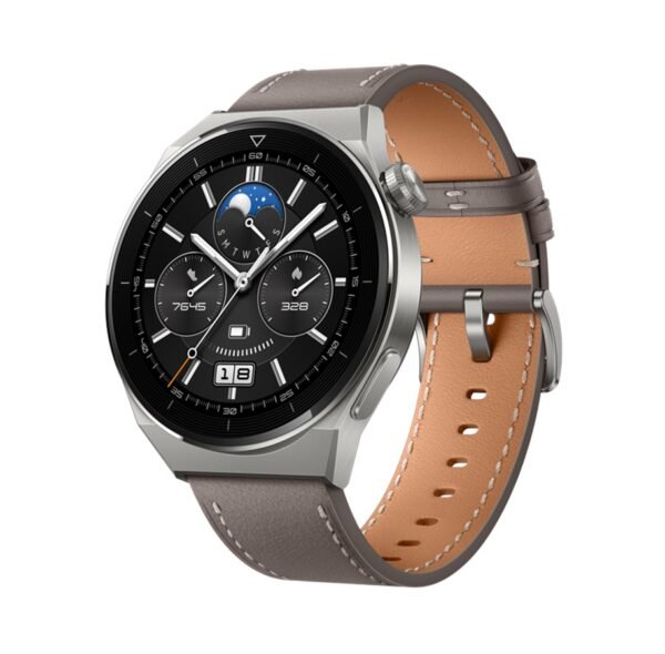 Huawei Klocka GT3 Pro 46mm Active smartklocka- Titanfodral med svart fluorelastomerrem